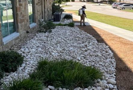 Blanco River Rock installed by Channell Landscaping