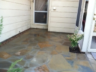 AFTER Oklahoma Flagstone laid on the concrete.