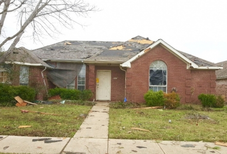 Tornado damaged home before reconstruction...