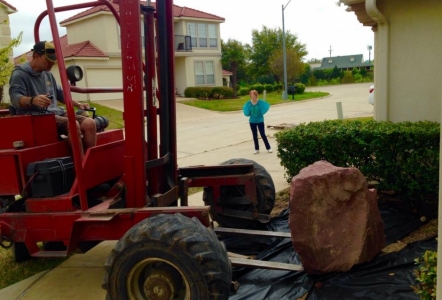 Placing a Colorado Boulder for a customer.