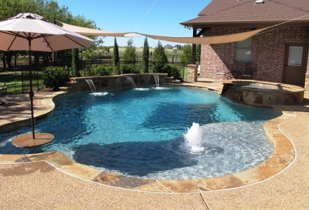 Swimming Pool with stone table