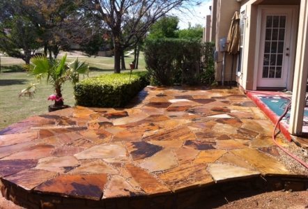 Cherry Blend Flagstone Patio - Sealed with 