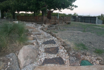 Flagstone and River Rock walkway