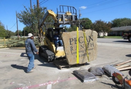 Large slab made into a sign.