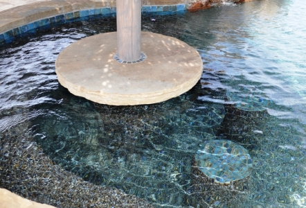 Oklahoma Slab - cut into a table for a swim up bar.  (Installed by Eldorado Pools)