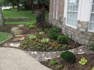 Arizona River Rock and Oklahoma Flagstone walkway