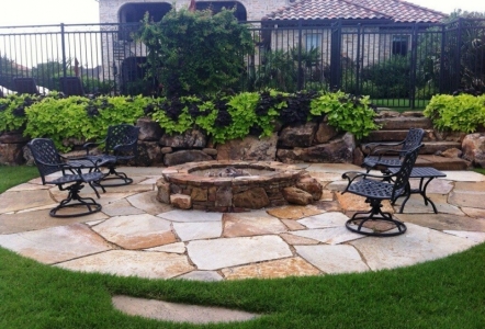 Fire pit and sitting area.