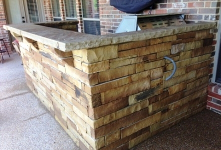 Oklahoma dry-stacked outdoor kitchen.