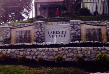 Lakeside Village Entry using Rip Rap.
