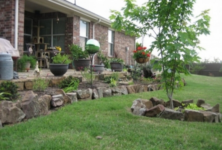 Moss Boulders as edging