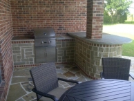 Oklahoma chopped and flagstone outdoor kitchen.