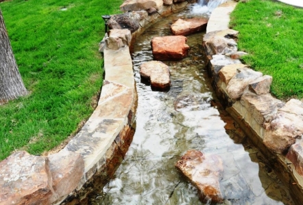 An amazing river flowing through a customer's backyard!