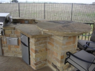 Oklahoma ledge outdoor kitchen.  Oklahoma Slabs for the countertops.