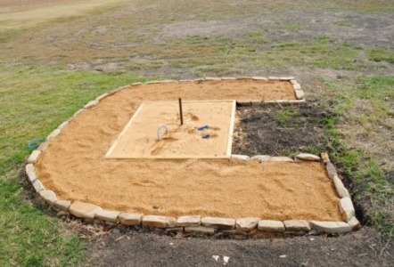 Horse shoe pit using Fine Decomposed Granite & Mason Sand.