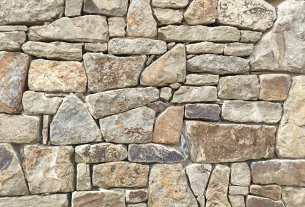 Oklahoma Tumbled Puzzle Rock dry stacked
